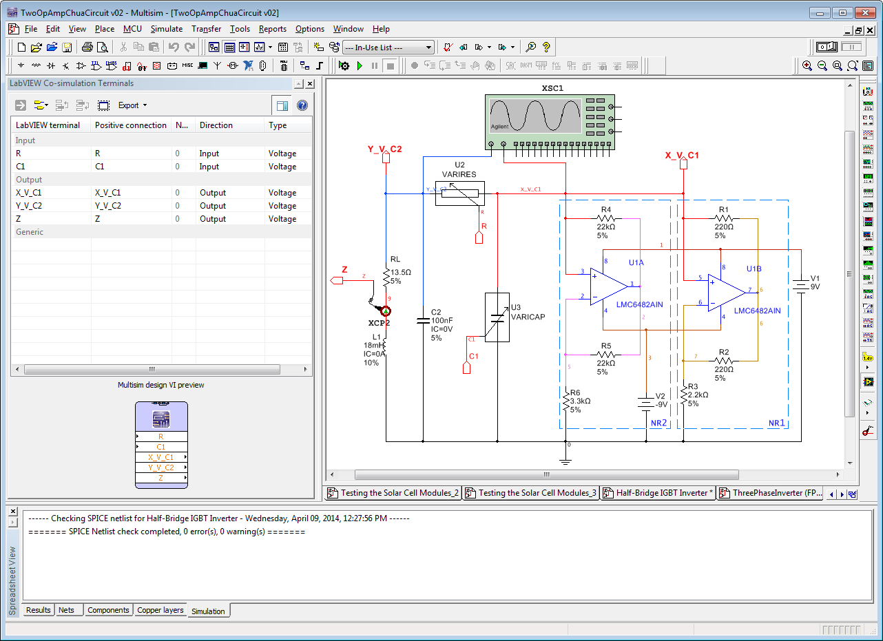 Two Op Amp Chua Circuit Chaos - Multisim.png